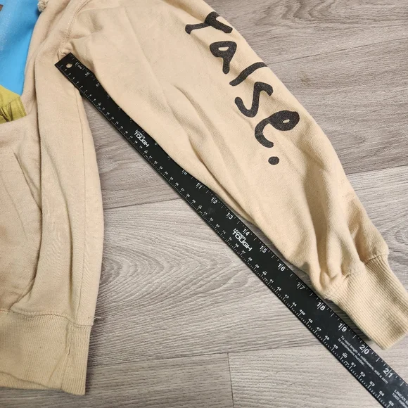 The Office Tan Hoodie Sweater Size L Dwight Schrute False Spellout Dunder Miffli - Picture 7 of 8